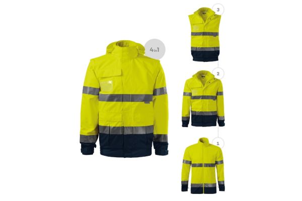 Bunda unisex HV Guard 4 in 1 5V2 fluorescenční žlutá obrázek 2