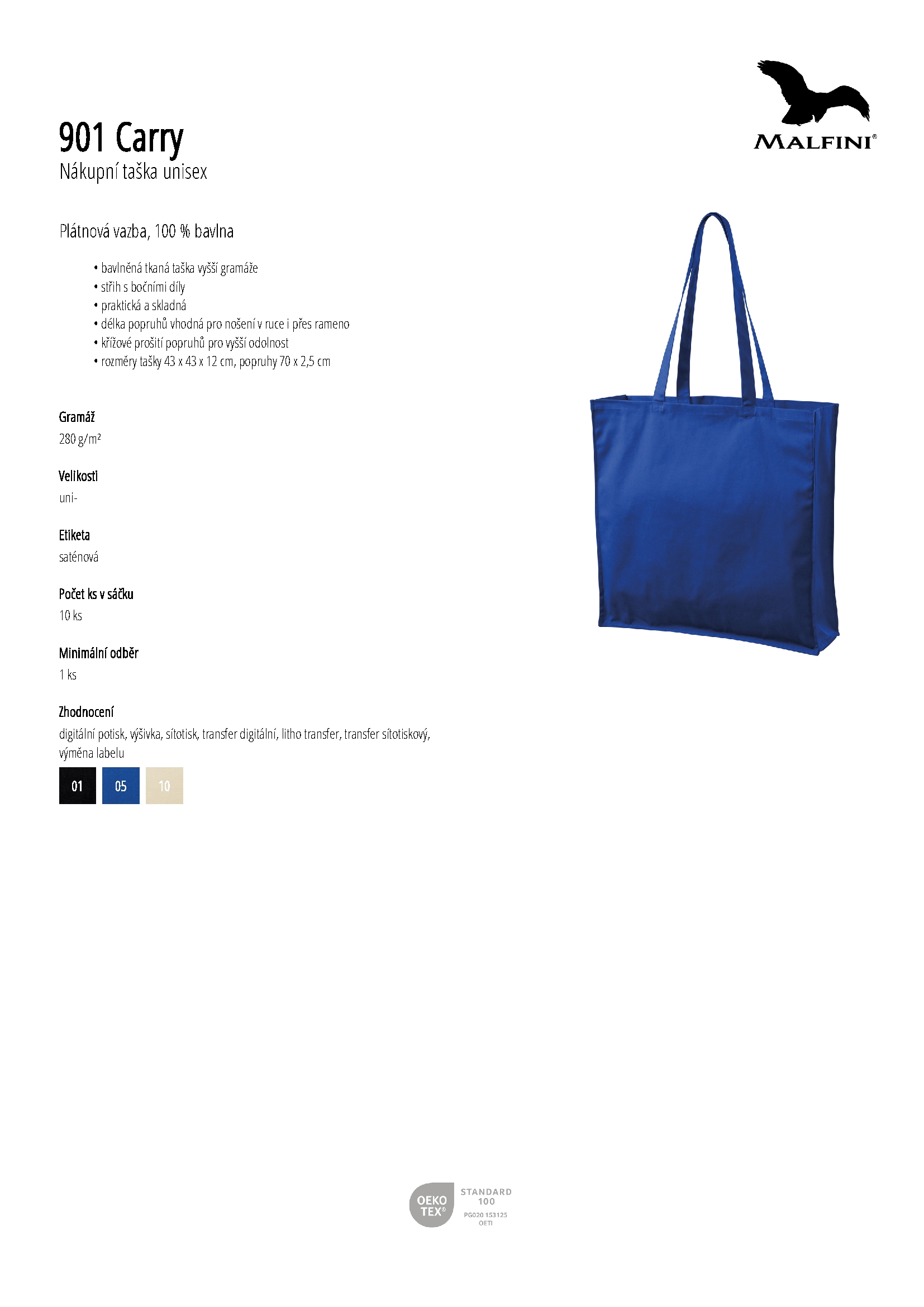 Karta produktu Nákupní taška unisex Carry 901 černá