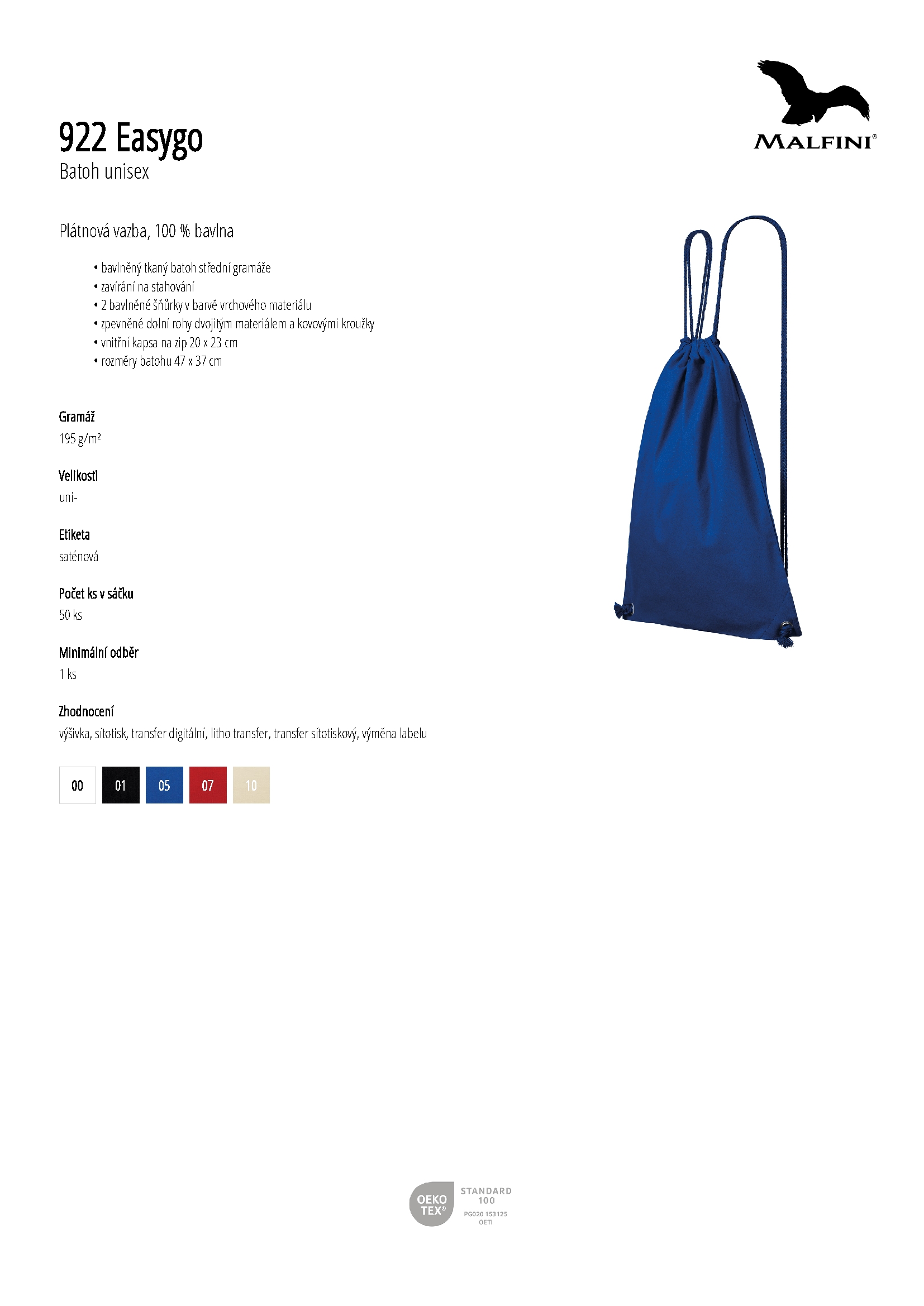 Karta produktu Batoh unisex Easygo 922 bílá